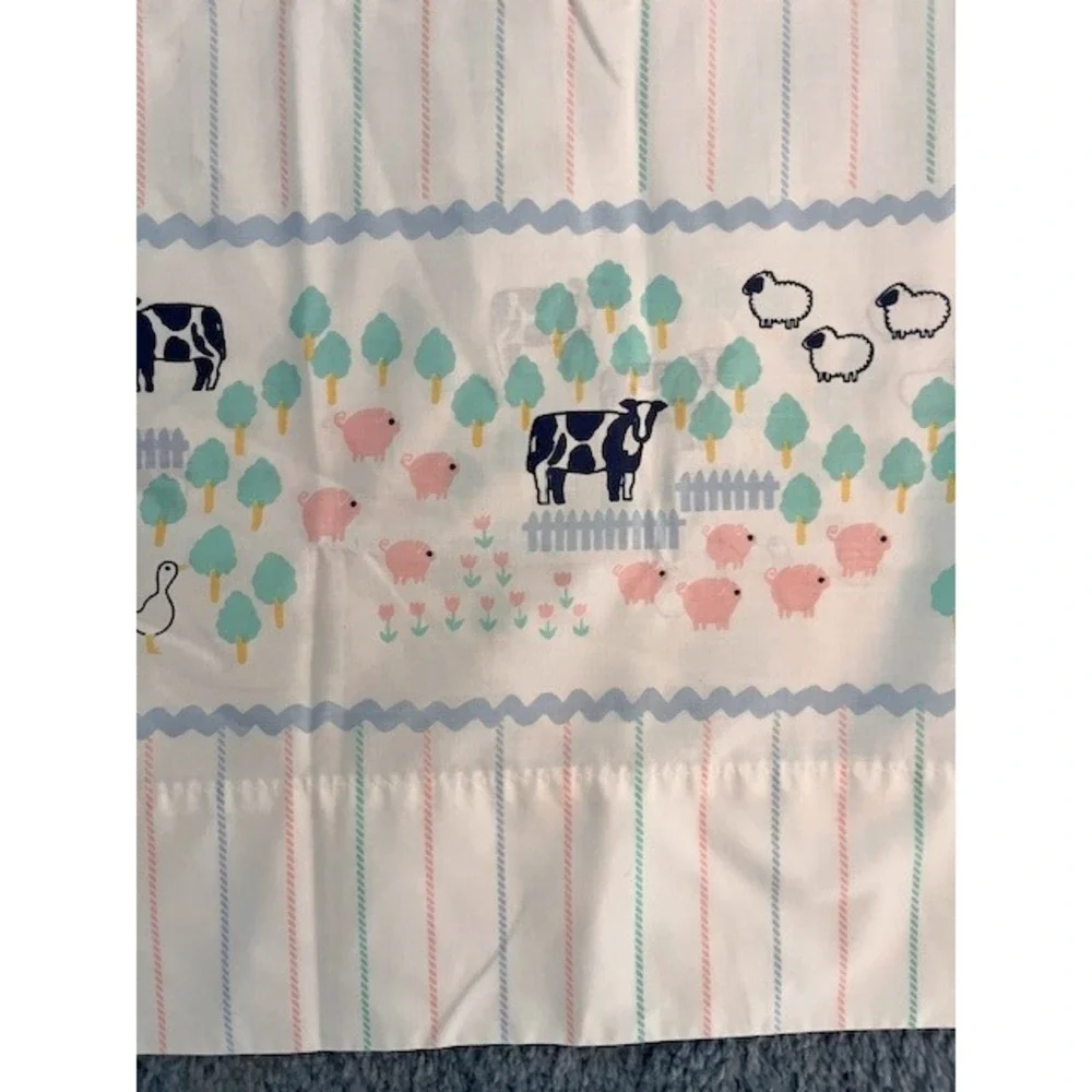 Vintage‎ Standard pillowcase, Farm Animals with stripe, Stevens